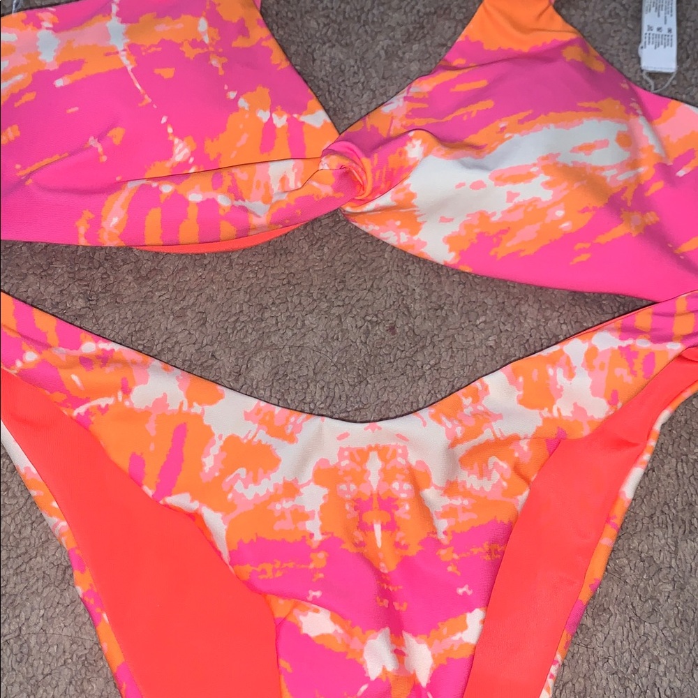 Maaji Neon Pink and Orange Bikini medium - Picture 3 of 6